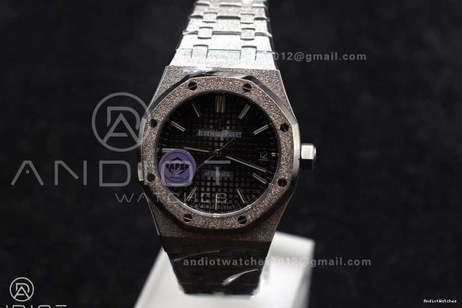 Black Royal Oak Frosted 1034 SA3120 Super Clone Edition Dial Textured SS Thermal SS 1:1 On Bracelet Best 15454 37mm APSF 1107